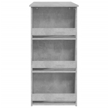 vidaXL Τραπέζι Μπαρ με Ράφια Γκρι Σκυροδ. 102x50x103,5cm Επεξ. Ξύλο 1 τεμ.