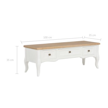 vidaXL Έπιπλο Τηλεόρασης Λευκό 100x35x35cm Ξύλινο