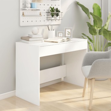 vidaXL Γραφείο Λευκό 101x50x76,5cm από Επεξεργασμένο Ξύλο 1 τεμ.
