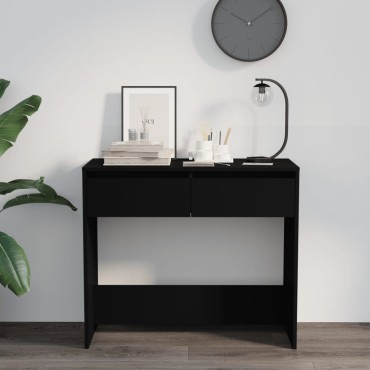 vidaXL Τραπεζάκι Κονσόλα Μαύρο 89x41x76,5cm από Μοριοσανίδα 1 τεμ.