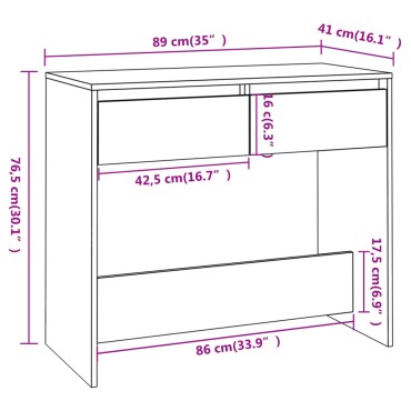 vidaXL Τραπέζι Κονσόλα Sonoma Δρυς 89x41x76,5cm Επεξεργασμένο Ξύλο 1 τεμ.