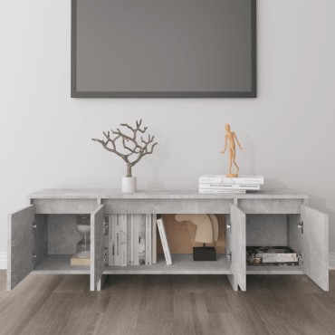 vidaXL Έπιπλο Τηλεόρασης Γκρι Σκυροδέματος 120x30x40,5cm Επεξ. Ξύλο