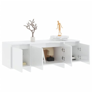 vidaXL Έπιπλο Τηλεόρασης Γυαλ. Λευκό 120x30x40,5cm Επεξ. Ξύλο