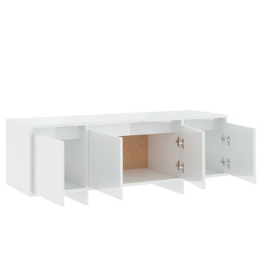 vidaXL Έπιπλο Τηλεόρασης Γυαλ. Λευκό 120x30x40,5cm Επεξ. Ξύλο