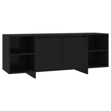 vidaXL Έπιπλο Τηλεόρασης Μαύρο 130x35x50cm από Μοριοσανίδα