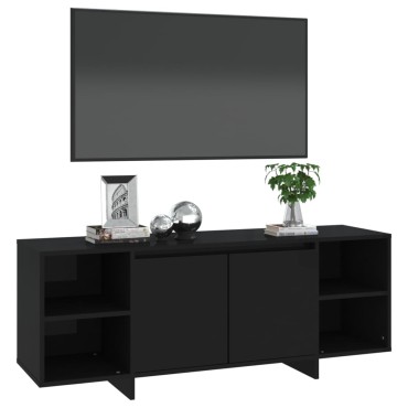 vidaXL Έπιπλο Τηλεόρασης Μαύρο 130x35x50cm από Μοριοσανίδα