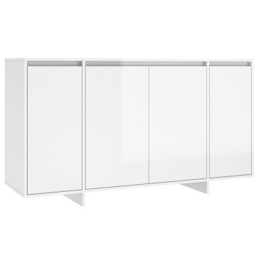 vidaXL Ραφιέρα Γυαλιστερή Λευκή 135x41x75cm από Επεξεργ. Ξύλο 1 τεμ.