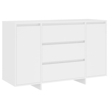vidaXL Συρταριέρα με 3 Συρτάρια Λευκή 120x41x75cm από Επεξ. Ξύλο 1 τεμ.