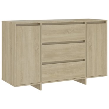 vidaXL Συρταριέρα με 3 Συρτάρια Sonoma Δρυς 120x41x75cm Επεξ. Ξύλο 1 τεμ.