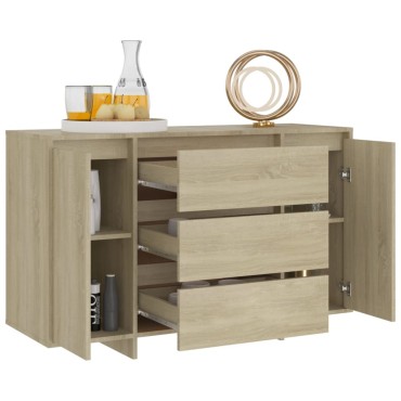 vidaXL Συρταριέρα με 3 Συρτάρια Sonoma Δρυς 120x41x75cm Επεξ. Ξύλο 1 τεμ.