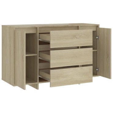 vidaXL Συρταριέρα με 3 Συρτάρια Sonoma Δρυς 120x41x75cm Επεξ. Ξύλο 1 τεμ.