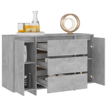 vidaXL Συρταριέρα με 3 Συρτάρια Γκρι Σκυρ. 120x41x75cm Επεξ. Ξύλο 1 τεμ.