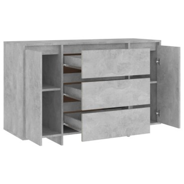 vidaXL Συρταριέρα με 3 Συρτάρια Γκρι Σκυρ. 120x41x75cm Επεξ. Ξύλο 1 τεμ.