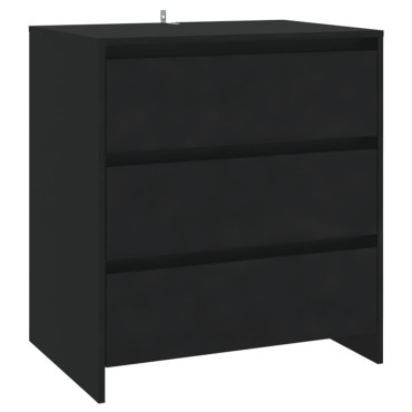 vidaXL Μπουφές Μαύρος 70x41x75cm από Επεξεργασμένο Ξύλο 1 τεμ.