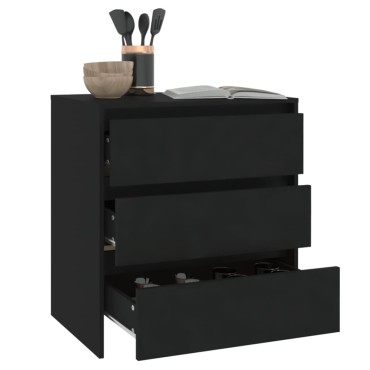 vidaXL Μπουφές Μαύρος 70x41x75cm από Επεξεργασμένο Ξύλο 1 τεμ.
