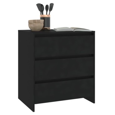 vidaXL Μπουφές Μαύρος 70x41x75cm από Επεξεργασμένο Ξύλο 1 τεμ.