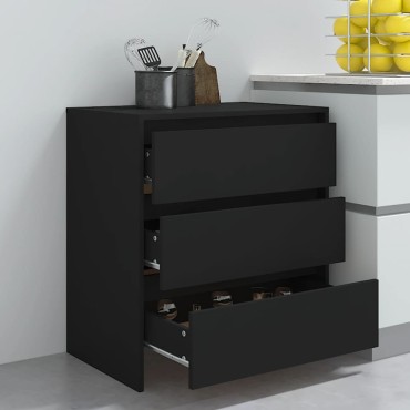 vidaXL Μπουφές Μαύρος 70x41x75cm από Επεξεργασμένο Ξύλο 1 τεμ.