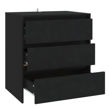 vidaXL Μπουφές Μαύρος 70x41x75cm από Επεξεργασμένο Ξύλο 1 τεμ.