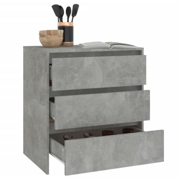 vidaXL Μπουφές Γκρι Σκυροδέματος 70x41x75cm Επεξεργασμένο Ξύλο 1 τεμ.