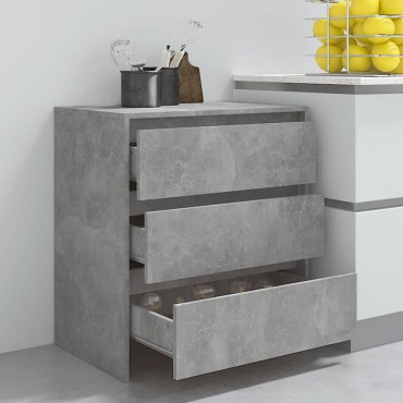 vidaXL Μπουφές Γκρι Σκυροδέματος 70x41x75cm Επεξεργασμένο Ξύλο 1 τεμ.