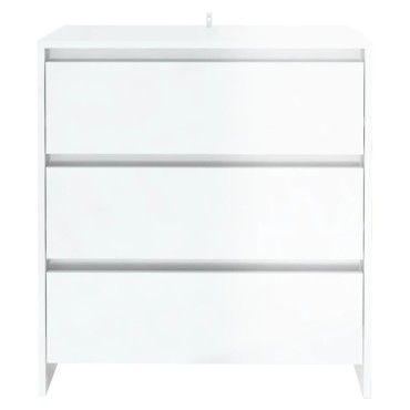 vidaXL Μπουφές Γυαλιστερό Λευκό 70x41x75cm Επεξεργασμένο Ξύλο 1 τεμ.