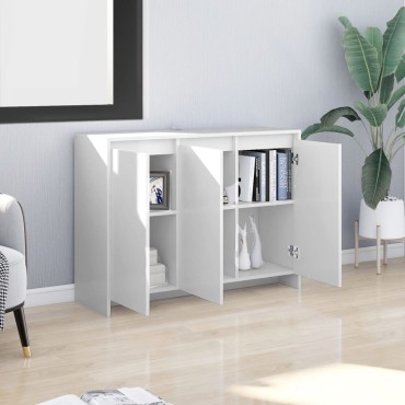 vidaXL Μπουφές Λευκός 102x33x75cm από Επεξ. Ξύλο 1 τεμ.
