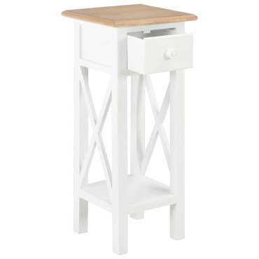 vidaXL Τραπεζάκι Βοηθητικό Λευκό 27x27x65,5cm Ξύλινο 1 τεμ.