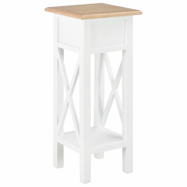vidaXL Τραπεζάκι Βοηθητικό Λευκό 27x27x65,5cm Ξύλινο 1 τεμ.