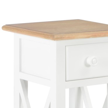 280057 vidaXL Side Table White 27x27x65,5cm Wood
