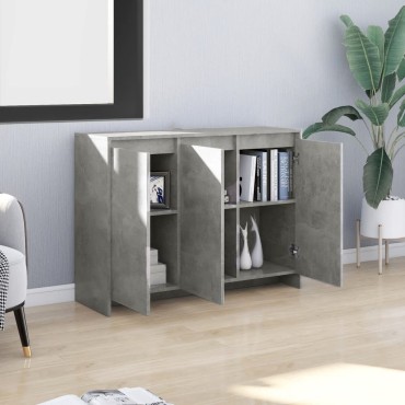 vidaXL Ντουλάπι Γκρι Σκυροδέματος 102x33x75cm Επεξεργασμένο Ξύλο 1 τεμ.