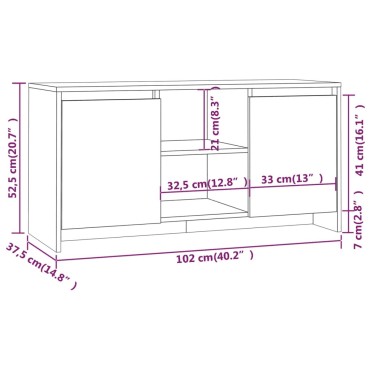 vidaXL Έπιπλο Τηλεόρασης Sonoma Δρυς 102x37,5x52,5cm Επεξεργ. Ξύλο