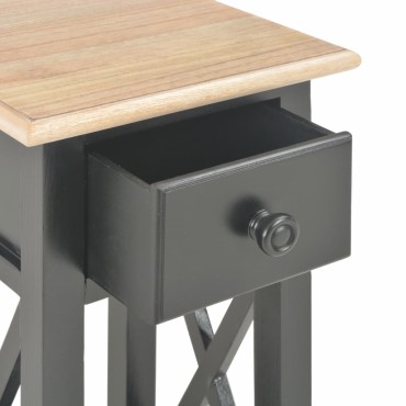 280059 vidaXL Side Table Black 27x27x65,5cm Wood