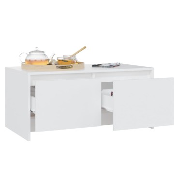 vidaXL Τραπεζάκι Σαλονιού Λευκό 90x50x41,5cm από Επεξ. Ξύλο 1 τεμ.