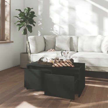 vidaXL Τραπεζάκι Σαλονιού Μαύρο 90x50x41,5cm Επεξεργασμένο Ξύλο 1 τεμ.