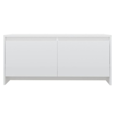 vidaXL Τραπεζάκι Σαλονιού Γυαλ. Λευκό 90x50x41,5cm Επεξεργ. Ξύλο 1 τεμ.