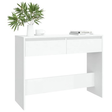 vidaXL Τραπέζι Κονσόλα Λευκό 100x35x76,5cm Επεξεργασμένο Ξύλο 1 τεμ.