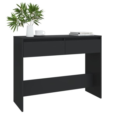 vidaXL Τραπέζι Κονσόλα Μαύρο 100x35x76,5cm Επεξεργασμένο Ξύλο 1 τεμ.