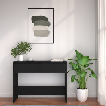 vidaXL Τραπέζι Κονσόλα Μαύρο 100x35x76,5cm Επεξεργασμένο Ξύλο 1 τεμ.