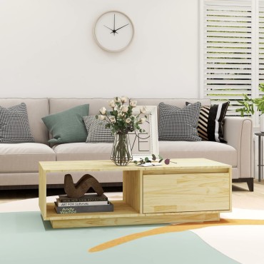 vidaXL Τραπεζάκι Σαλονιού 110x50x33,5cm από Μασίφ Ξύλο Πεύκου 1 τεμ.
