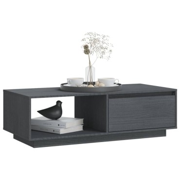 vidaXL Τραπεζάκι Σαλονιού Γκρι 110x50x33,5cm από Μασίφ Ξύλο Πεύκου 1 τεμ.