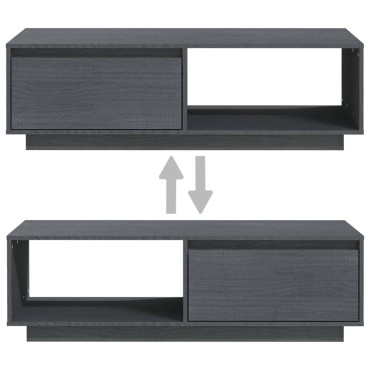 vidaXL Τραπεζάκι Σαλονιού Γκρι 110x50x33,5cm από Μασίφ Ξύλο Πεύκου 1 τεμ.