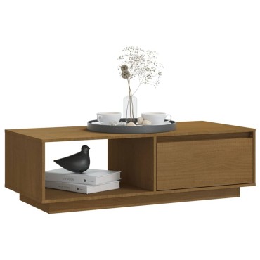 vidaXL Τραπεζάκι Σαλονιού Καφέ Μελί 110x50x33,5cm Μασίφ Ξύλο Πεύκου 1 τεμ.