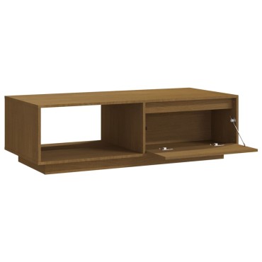 vidaXL Τραπεζάκι Σαλονιού Καφέ Μελί 110x50x33,5cm Μασίφ Ξύλο Πεύκου 1 τεμ.
