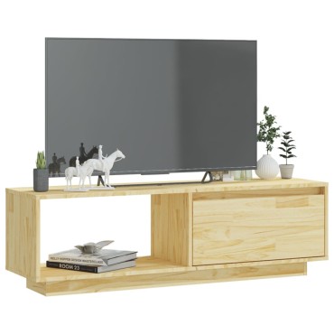 vidaXL Έπιπλο Τηλεόρασης 110x30x33,5cm από Μασίφ Ξύλο Πεύκου