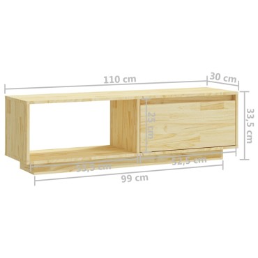 vidaXL Έπιπλο Τηλεόρασης 110x30x33,5cm από Μασίφ Ξύλο Πεύκου