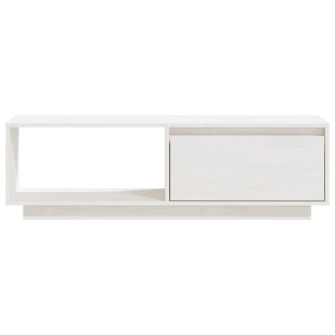 vidaXL Έπιπλο Τηλεόρασης Λευκό 110x30x33,5cm από Μασίφ Ξύλο Πεύκου