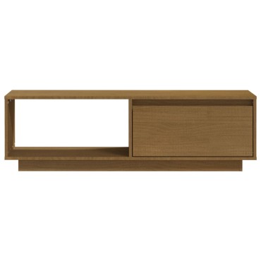 vidaXL Έπιπλο Τηλεόρασης Μελί 110x30x33,5cm από Μασίφ Ξύλο Πεύκου