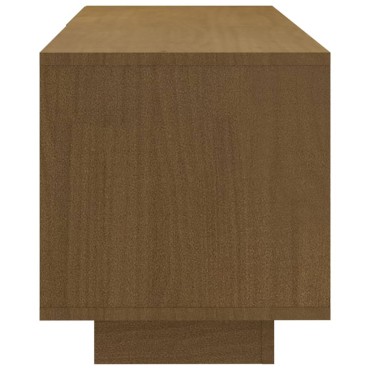 vidaXL Έπιπλο Τηλεόρασης Μελί 110x30x33,5cm από Μασίφ Ξύλο Πεύκου