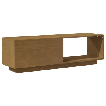 vidaXL Έπιπλο Τηλεόρασης Μελί 110x30x33,5cm από Μασίφ Ξύλο Πεύκου