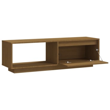 vidaXL Έπιπλο Τηλεόρασης Μελί 110x30x33,5cm από Μασίφ Ξύλο Πεύκου